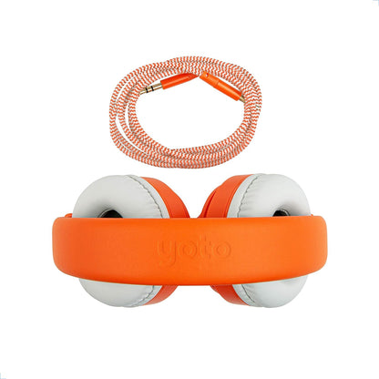 Auriculares con cable Yoto, Fruit Punch, plegables, bolsa de viaje.