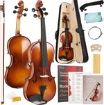 Juego de violín Kmise acústico 4/4, con estuche, colofonia y cuerdas.