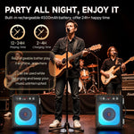 Máquina de karaoke, Bluetooth-portátil, HHWR con 2 micrófonos.