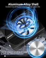 Subwoofer y amplificador, 1600 W para debajo del asiento, con luz LED.