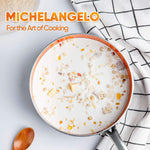 Cacerola de 3 QT con tapa, cacerola de cobre antiadherente MICHELANGELO