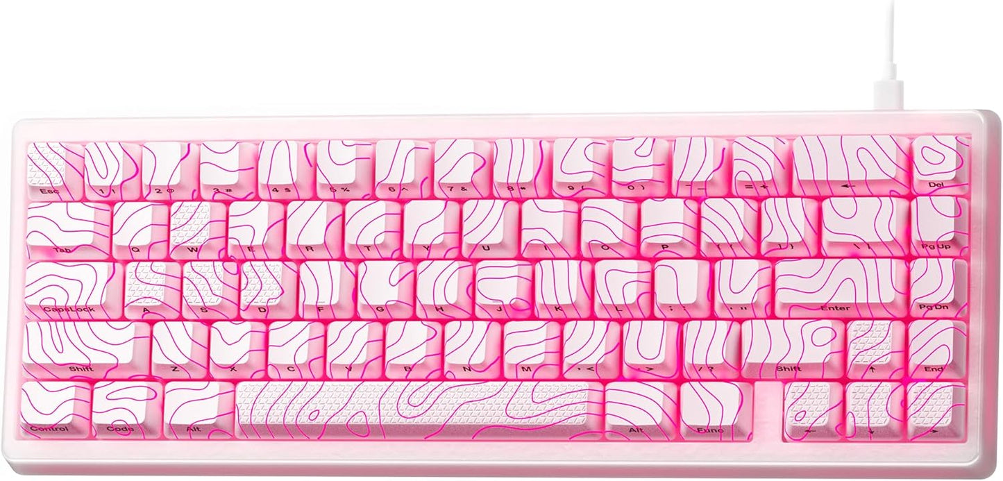 Teclado topográfico con cable para juegos con teclas IMD Tech. Blanco.