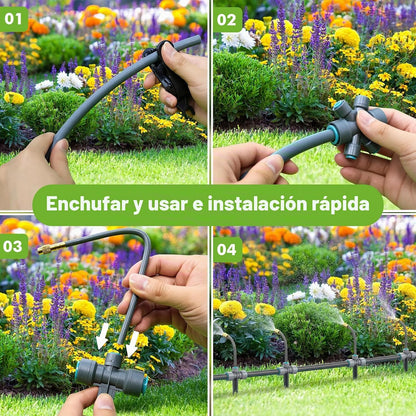 Kit Riego Goteo TRJZWA 52m Temporizador 2 Zonas 26 Emisores