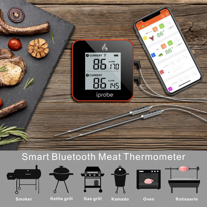 Termómetro para carne IP-61, con 2 sondas, recargable, iprobe.