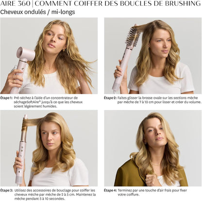 Kit de estilizador para cabello, T3 Aire 360, de cerámica 4 cabezales.