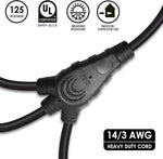 Cable de extensión de 3 direcciones 14/3 de 1 a 3 divisores de múltiples tomas.