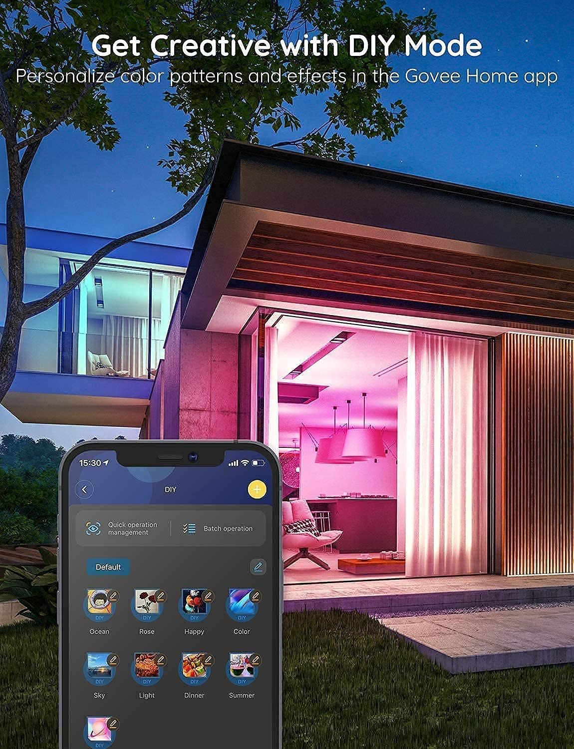 Govee - Tira de luces LED de 100 pies Bluetooth