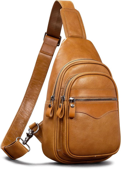 Bolso Bandolera De Piel Genuina Cruzado Antirrobo