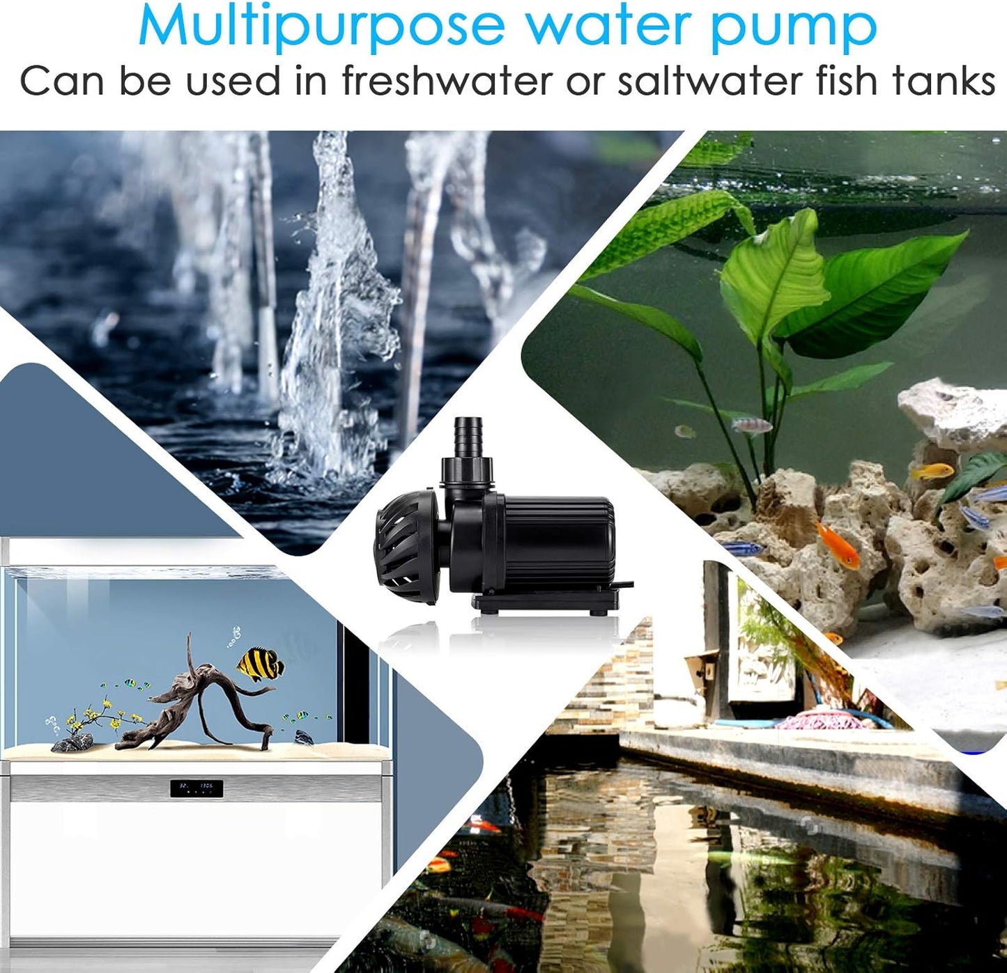 Bomba de agua controlable para acuario, AQQA, ajustable sumergible.