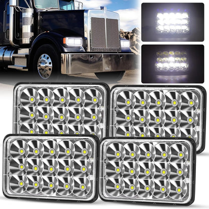 Luces LED de haz de sellado alto/bajo de 4 x 6 " para camioneta todoterreno