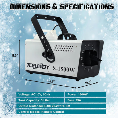 Máquina De Nieve Con 12 Luces Led, Tcfundy, Copos (USADA).