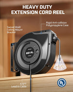 Carrete Retráctil Cable Extensión 60 Pies 12AWG. DEWENWILS