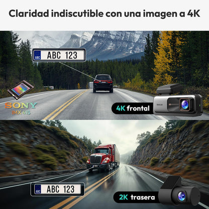 Dashcam para Auto Delantera y Trasera, BOTSLAB 4K+2K, (SIN CAJA).