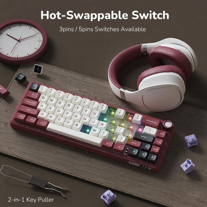 Teclado Mecánico RK Royal Kludge R65 RGB Rojo