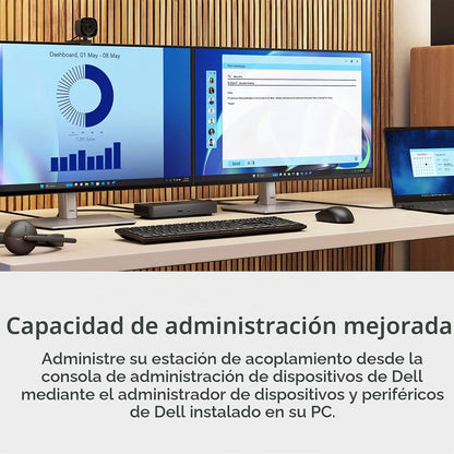 Dell Pro Dock WD25, USB Tipo C con Conector DP, DisplayPort/HDMI/USB 3.2