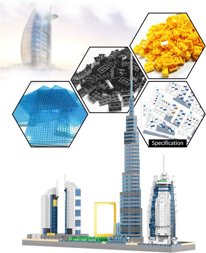 Juego de micro bloques de construcción, Dubai Skyline, 14 años.