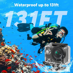 Cámara Deportiva 4K, Acuática Sumergible 30M, Control Remoto 2.4G.