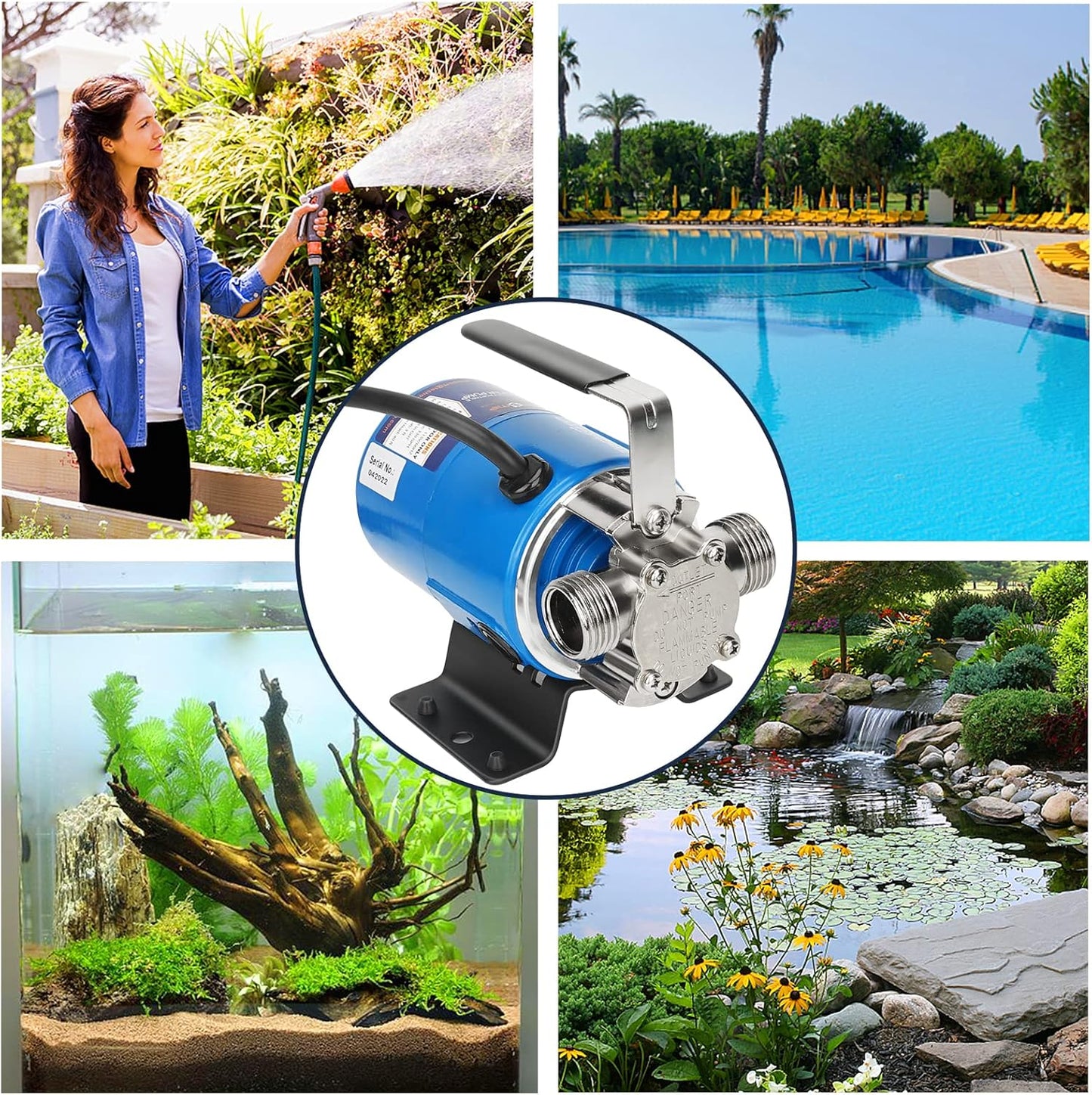 Bomba de drenaje de transferencia, con manguera, 115V 1/10HP.