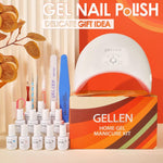 Kit Uñas Gel Gellen 10 Colores Lámpara UV LED