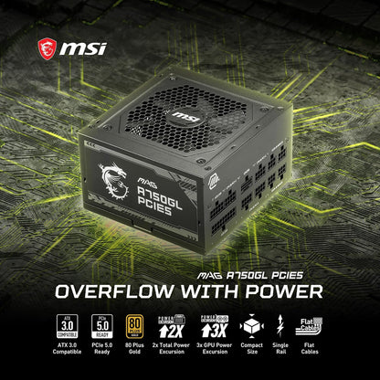 MSI MAG A750GL 750W 80+ Gold Fuente de alimentacion (CAJA ABIERTA)
