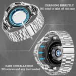 Funda y correas para reloj de acero inoxidable, ajustable, 44mm.