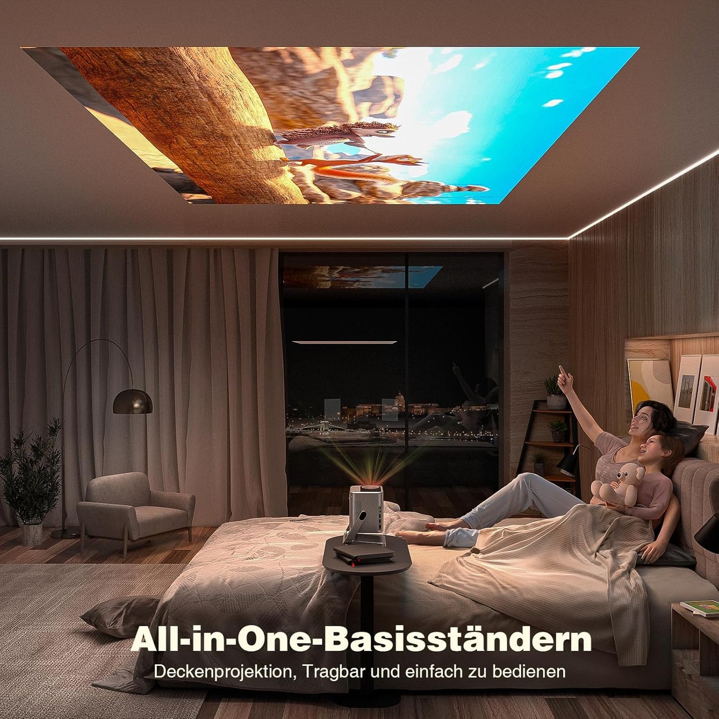 Proyector 4K, VOPLLS Smart Beamer, Bluetooth, Full HD, 1080P.