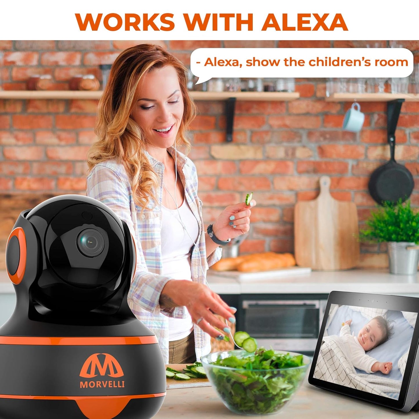 Morvelli FHD22 WiFi Cámara de Seguridad para el hogar 2.4 GHz.