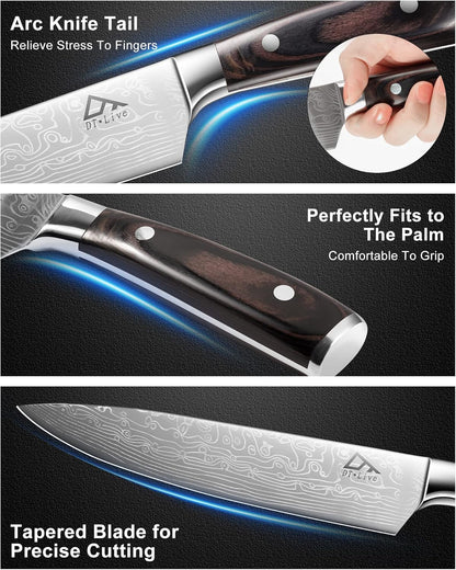 Cuchillo De Chef, Acero inoxidable, Dt·live, 8", mango ergonómico.