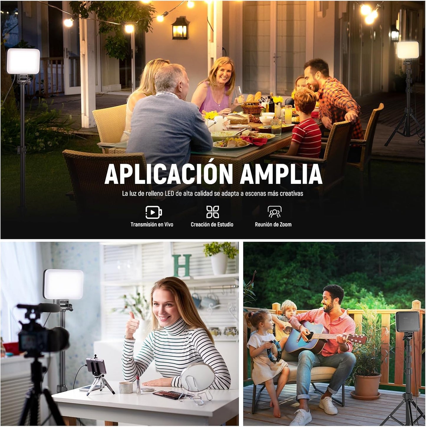 NEEWER- Kit Iluminación Panel Luz Vídeo LED , Paquete de 2