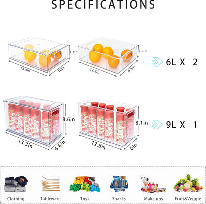 Set 3 Organizadores De Refrigerador Con Separadores