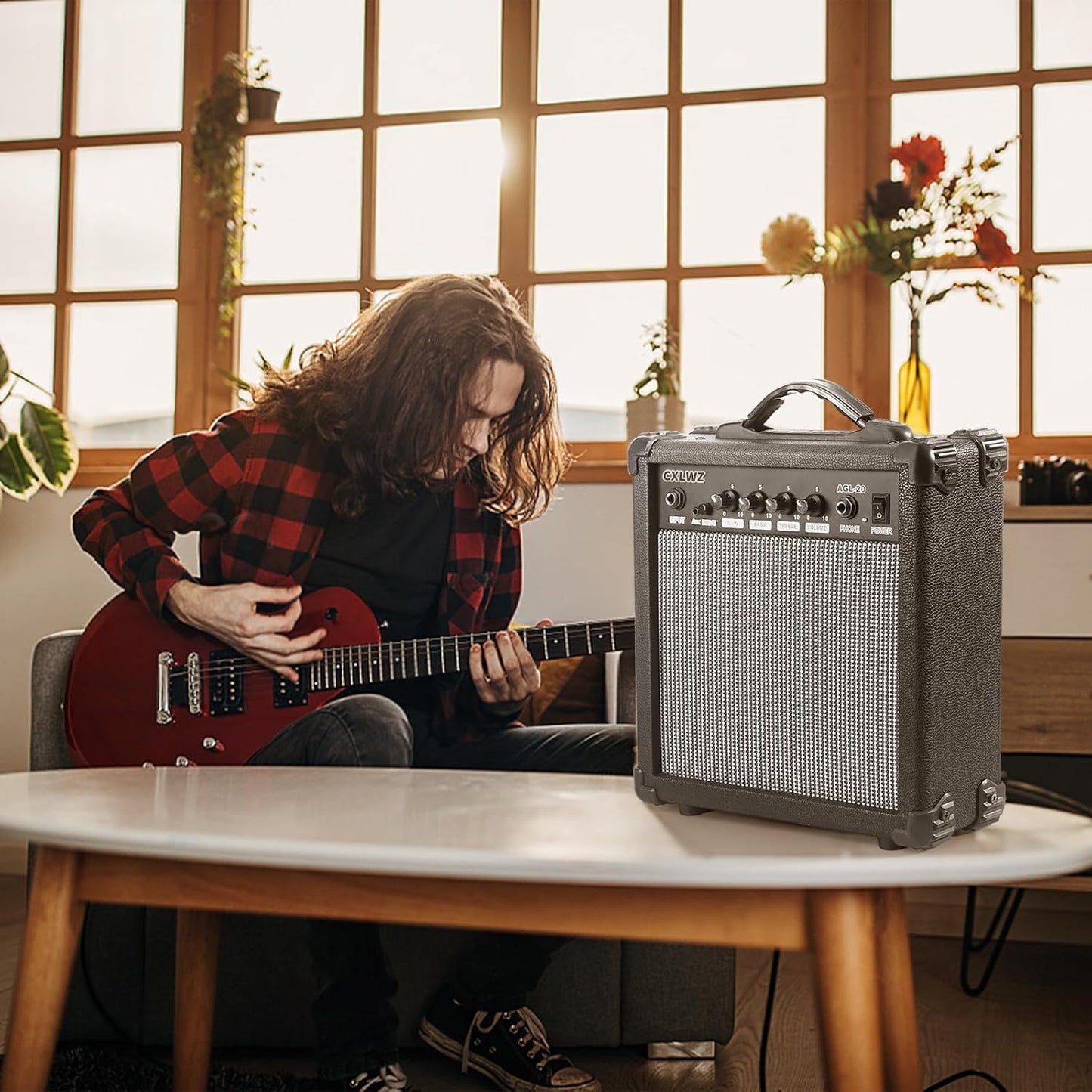 Amplificador de guitarra eléctrica de 20 W, portátil,(USADO).