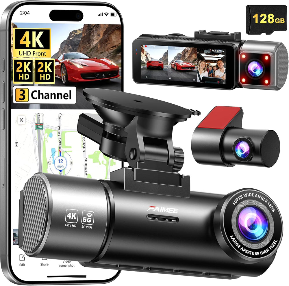 Dash Cam 3 Canales 4K GPS WiFi 128GB (USADO)