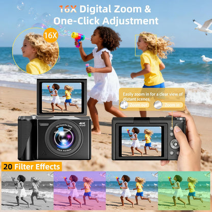 Cámara Digital 4K 48MP Autofocus Vlogging Zoom 16X