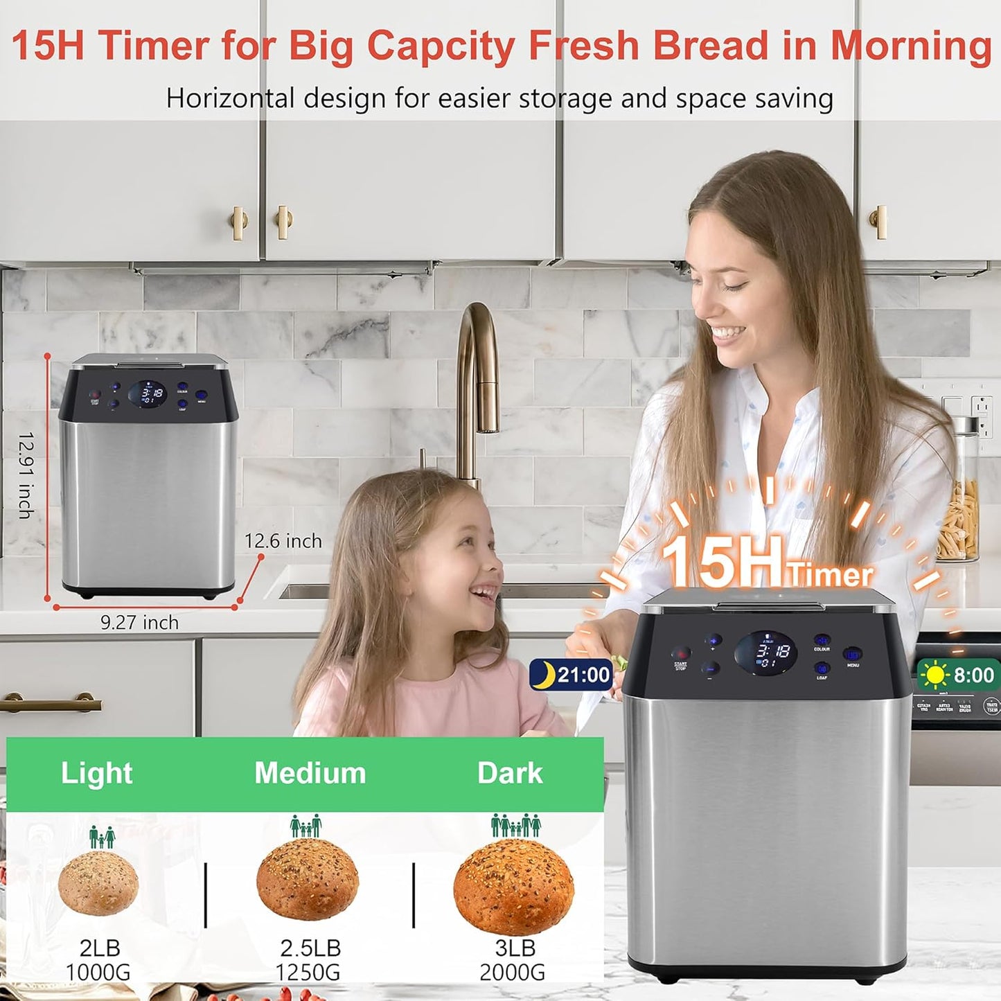 Máquina De Cerámica Fundida Para Hacer Pan, 3 Libras, 710w