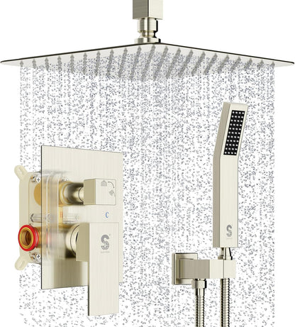 Sistema de ducha SR Sunrise 10", cabezal para techo y mezclador lluvia NC