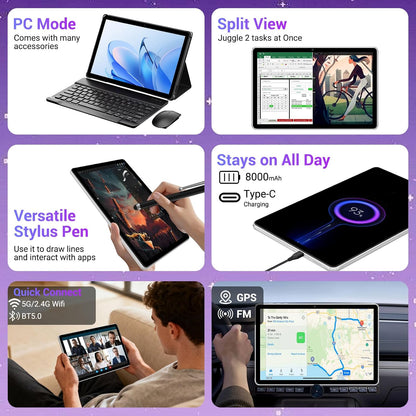 Tablet Android 16, Con accesorios, 11" 2026, Procesador T606 (DETALLE)