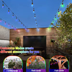 Cadena de luces solares RGB de 48FT, para exteriores, impermeable.