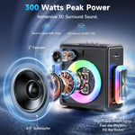 Karaoke PPMIC MS75-T Bluetooth 5.3 Con 3 Micrófonos RGB