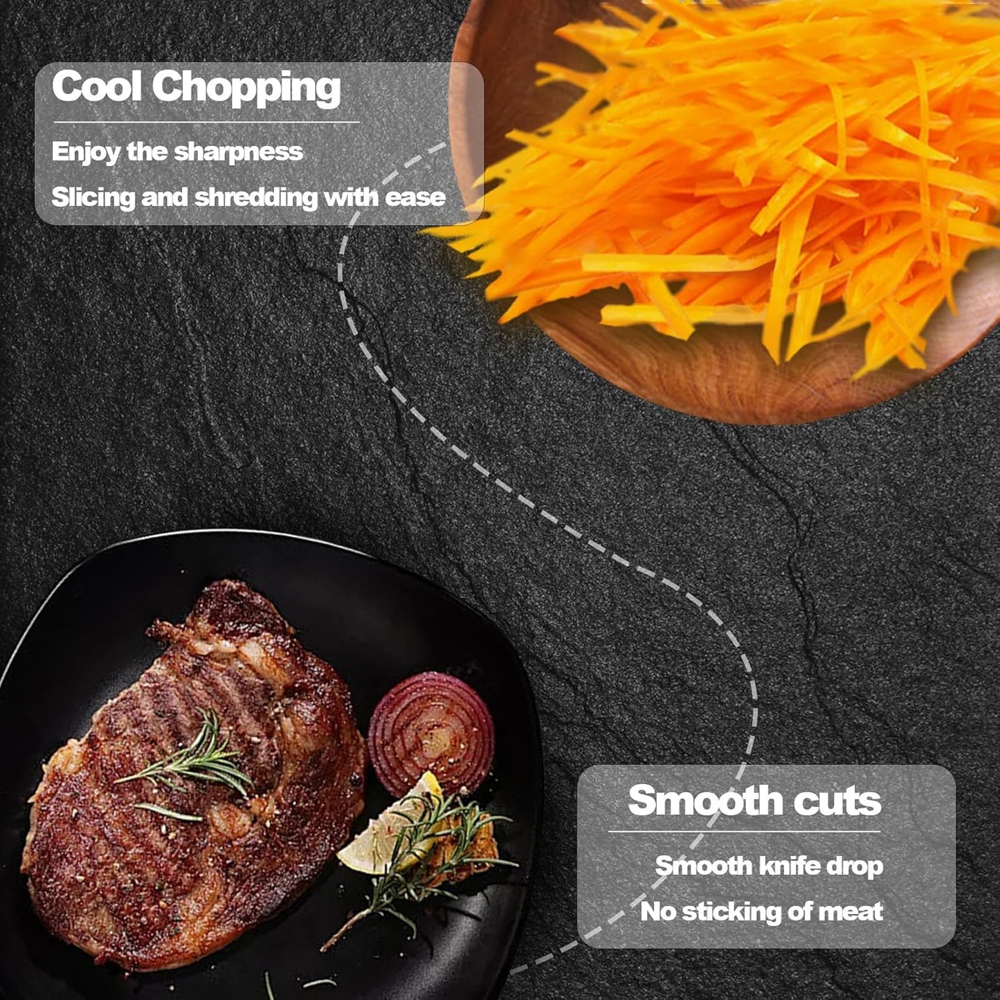 Cuchillo de cocina de acero inoxidable, Wang Mazhi, 185mm.