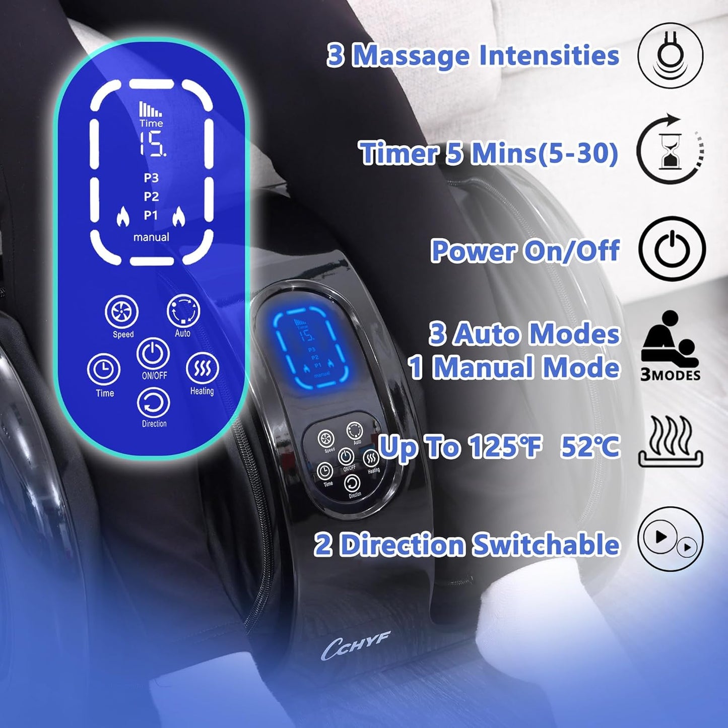 Masajeador de pies Shiatsu con calor, alivio del dolor y terapia de calor.