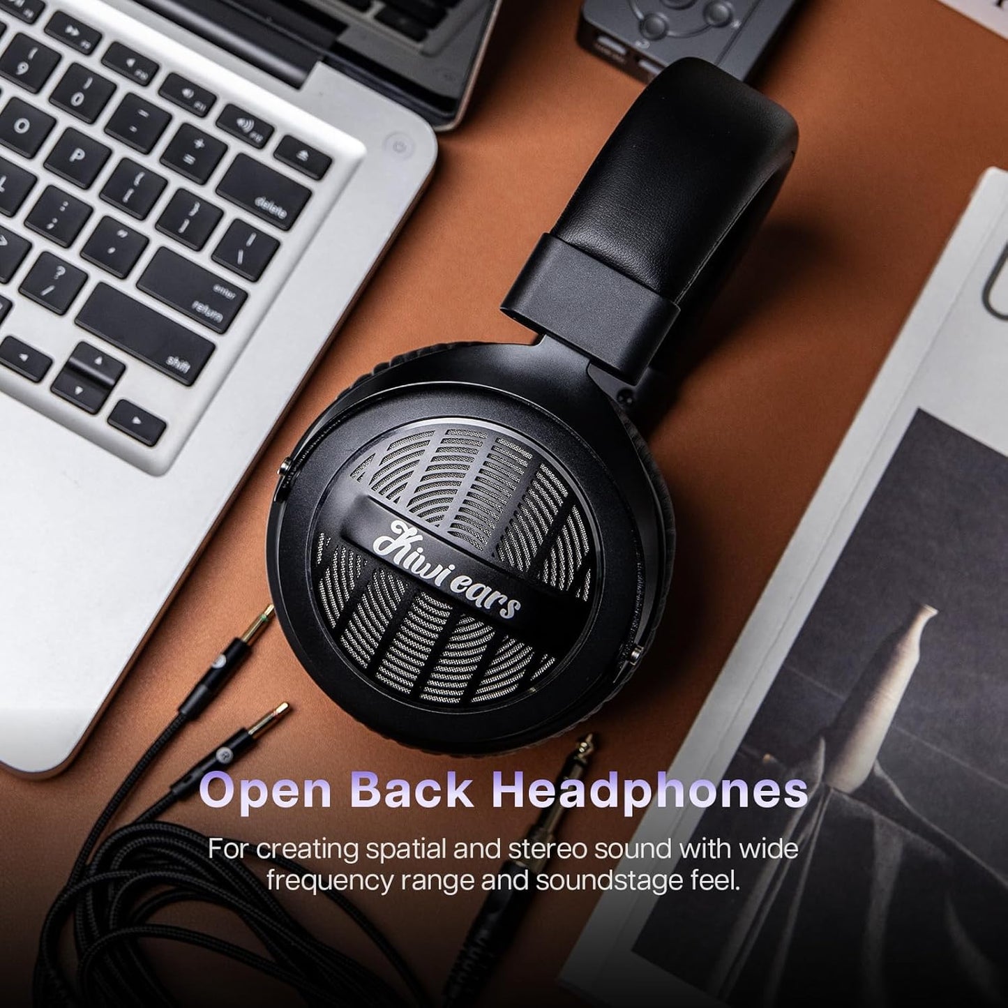 Linsoul Kiwi Ears - Auriculares elipse sobre la oreja, auriculares dinámicos.