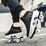 Patines Tipo Tenis Con Ruedas Ocultas Retráctiles EUR 38 25.3CM Negro