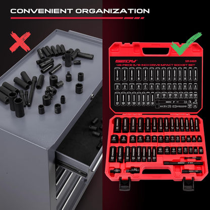 Juego de Dados SAE y métricos de impacto con barras de extensión.