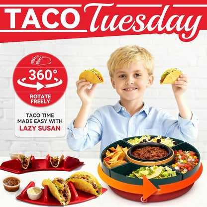 Barra Para Tacos Giratoria SugarWhisk Lazy Susan Taco Bar Con 4 Soportes