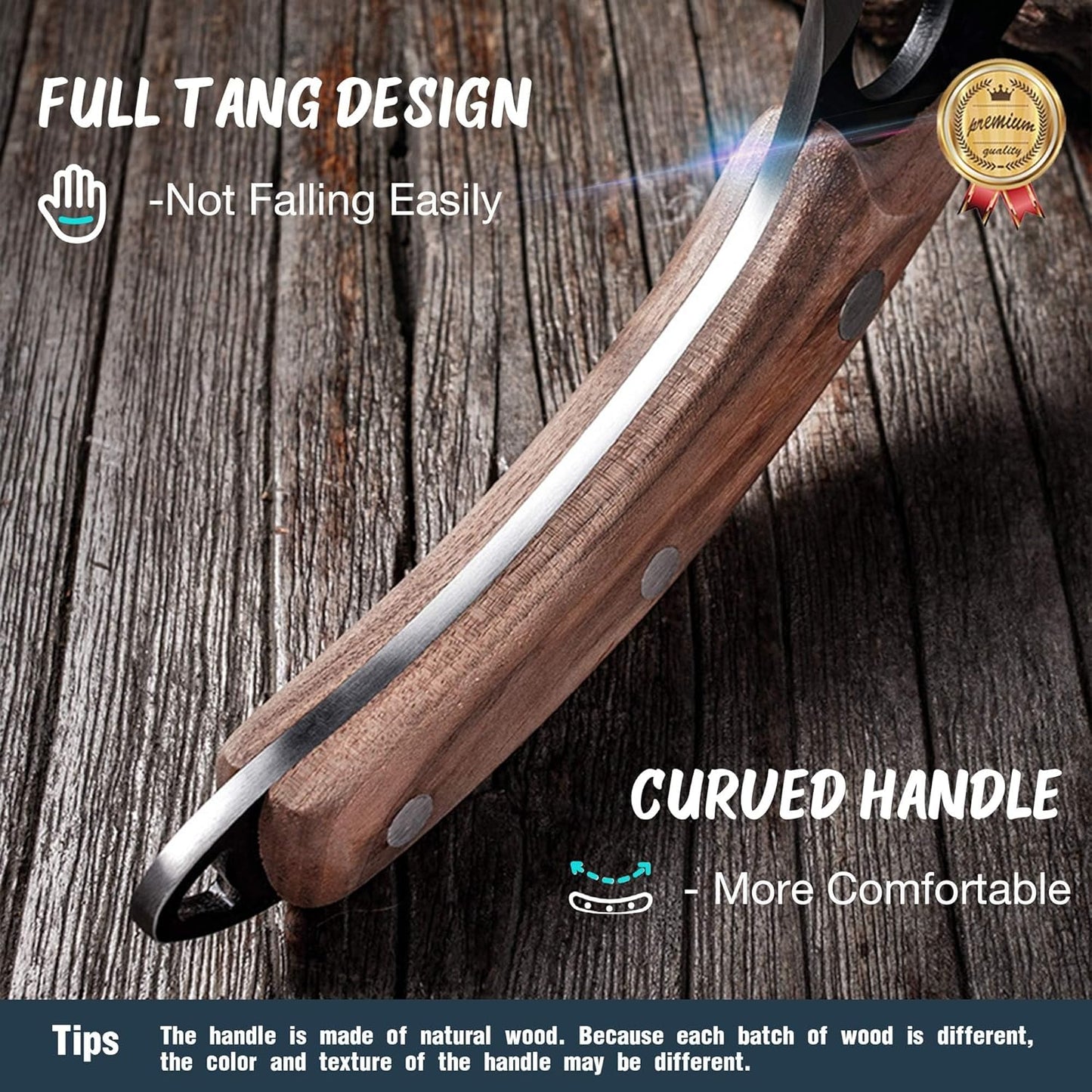 Cuchillo Vikingo Golden Bird, de carnicero, deshuesador.