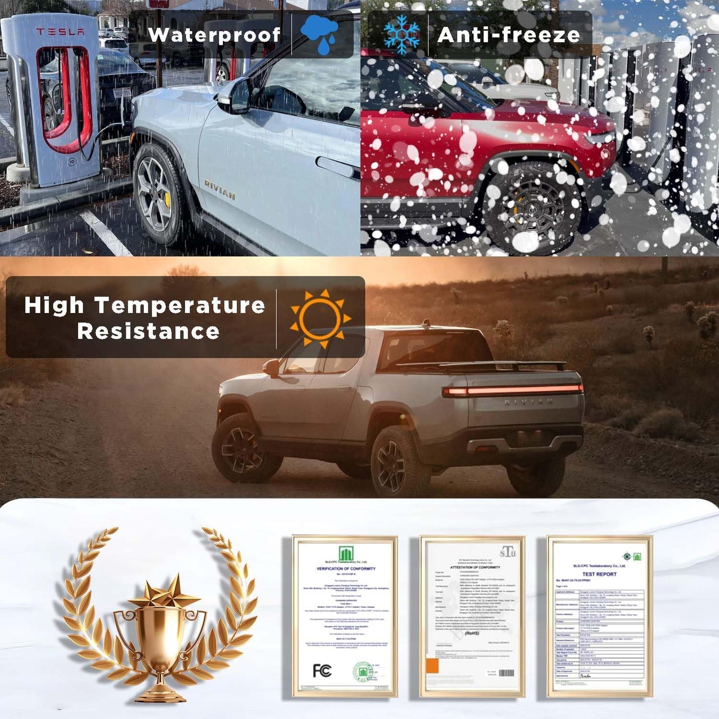 Adaptador de carga, Nacs Supercharger a CCS1, Tesla V1/V2.