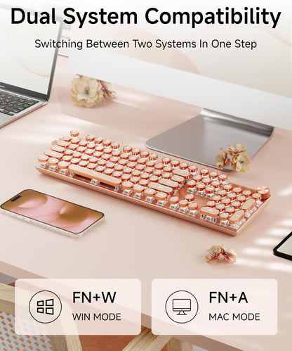 Teclado EWEADN V20 Mecánico Inalámbrico Retro RGB