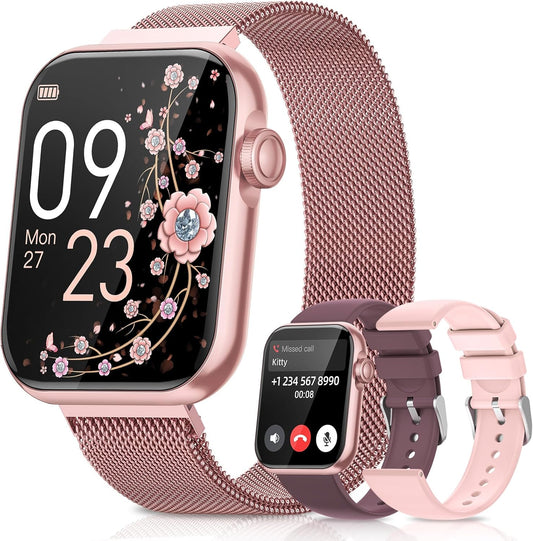 Reloj inteligente rastreador de fitness color rosa