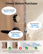 SohoTeco - Cerradura de puerta con huellas dactilares para frontal, color negro