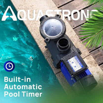 Bomba de piscina Aquastrong PSP100T-LV, 1HP alto flujo, con filtro.